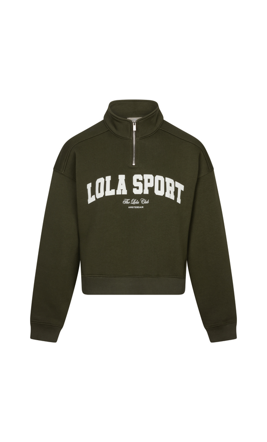 Jayla Half Zip Sweater | Army Green