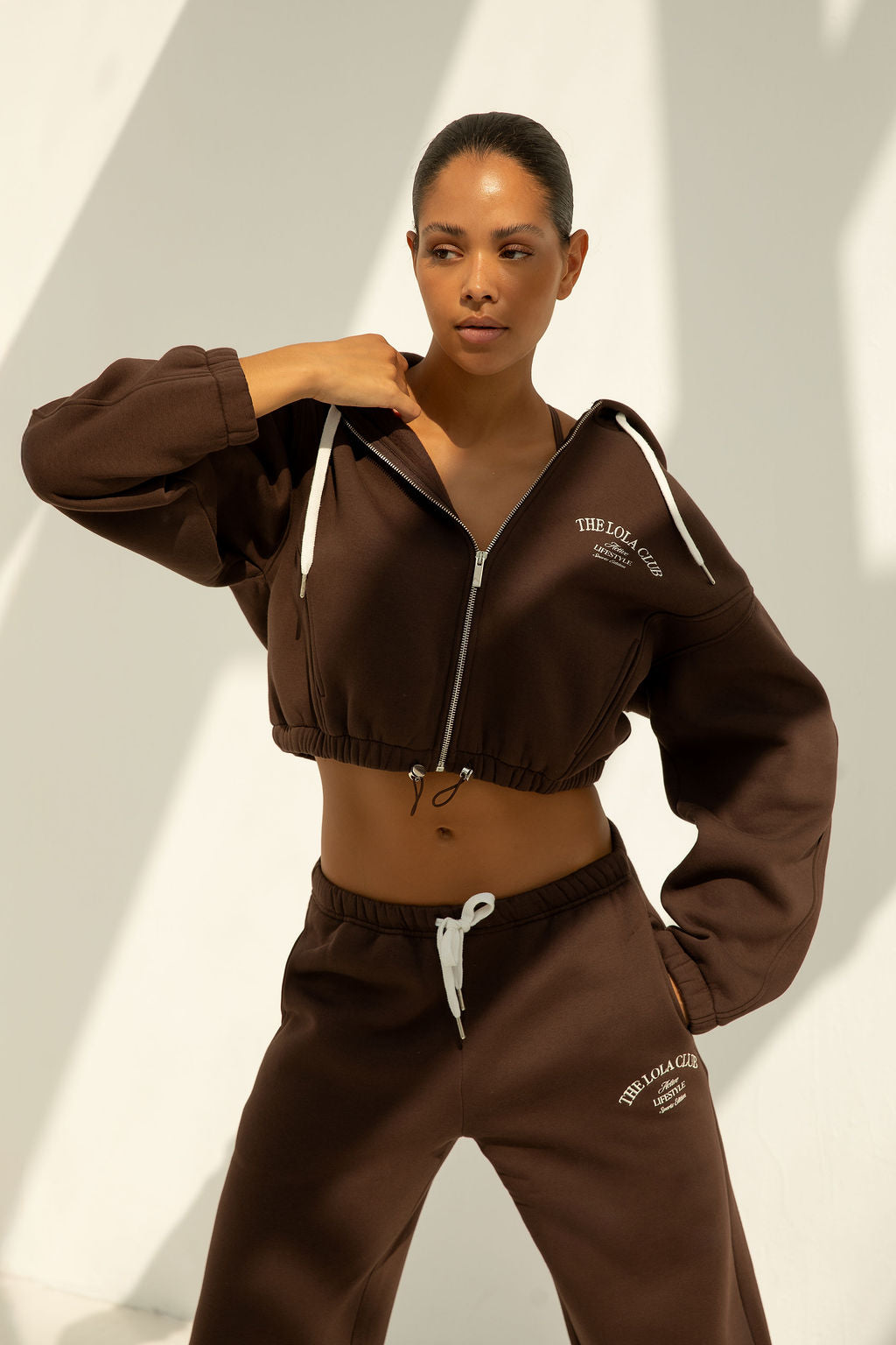 Maya Zip Through Hoodie | Chocolate