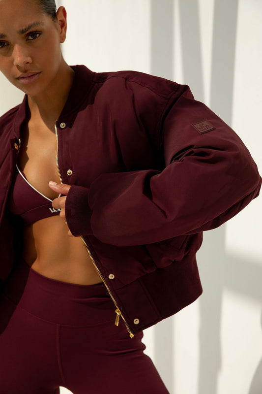 Leah Bomber Cherry Red