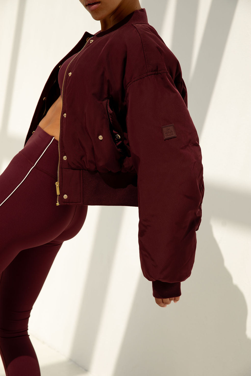 Leah Bomber Cherry Red