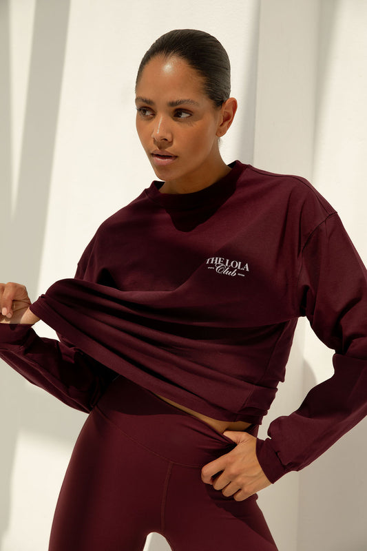 Emma Longsleeve Tee Cherry Red