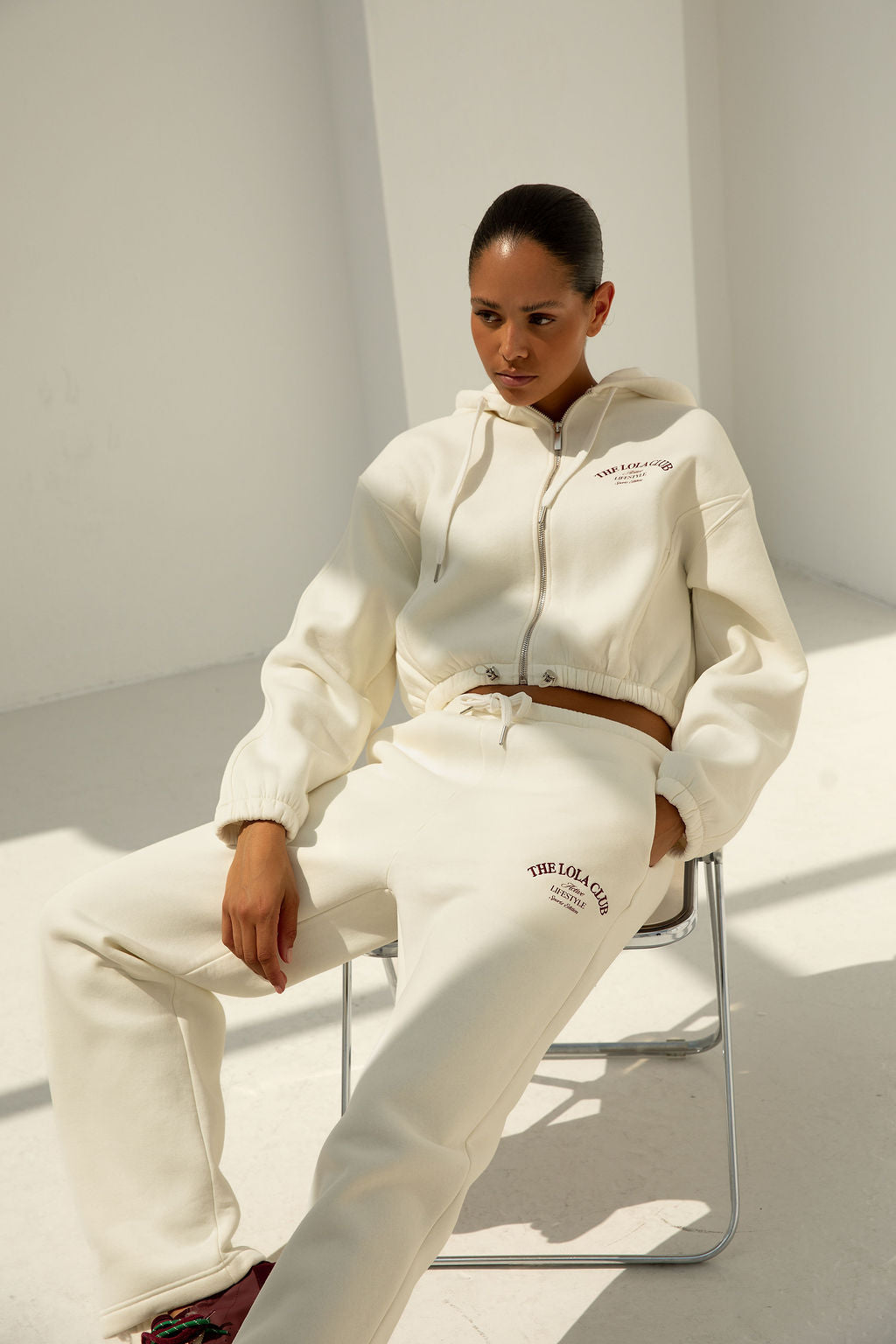 Maya Zip Through Hoodie | Cream