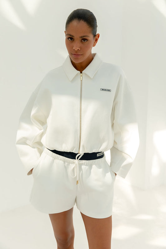 Millie Zip Through | Crispy White