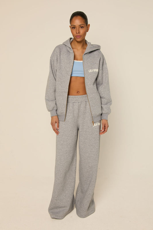 Stella Zip Hoodie | Grey Melange