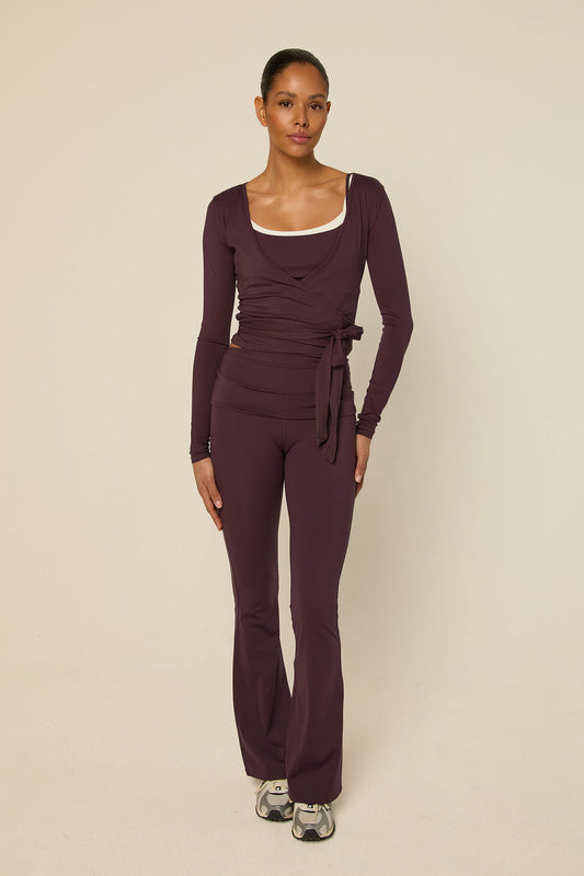Bruna Wrap Top | Mulberry Wine