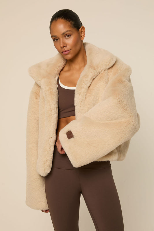Bobbie Faux Fur Jacket | Oatmilk