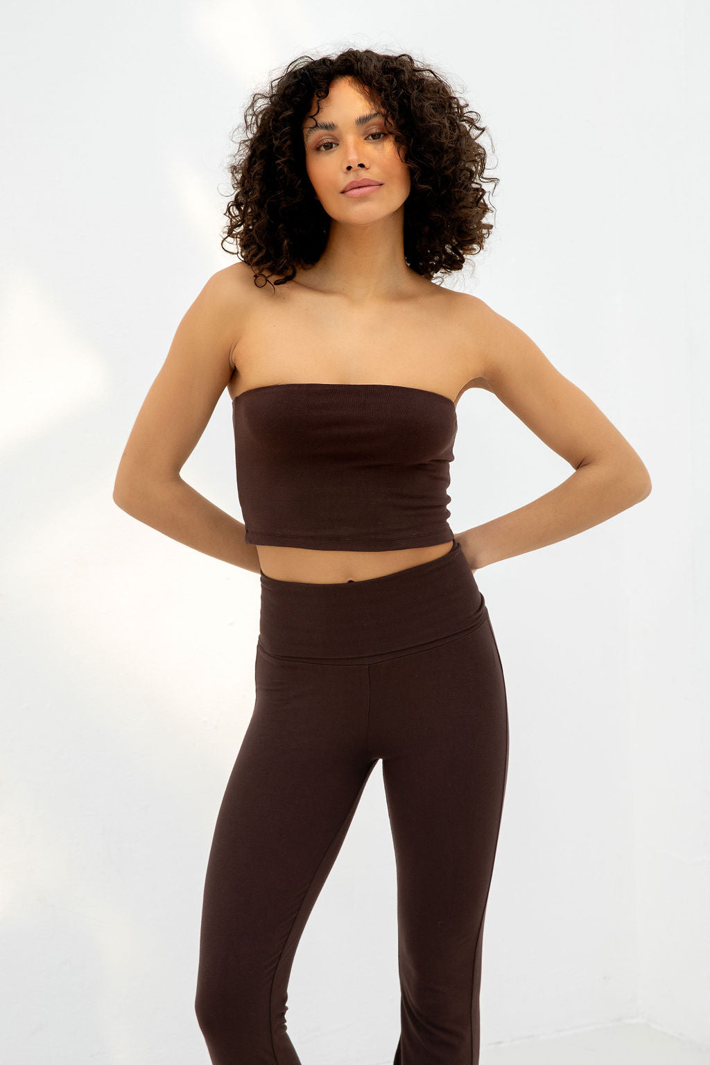 Madeleine Brown Wrap Top + Bandeau