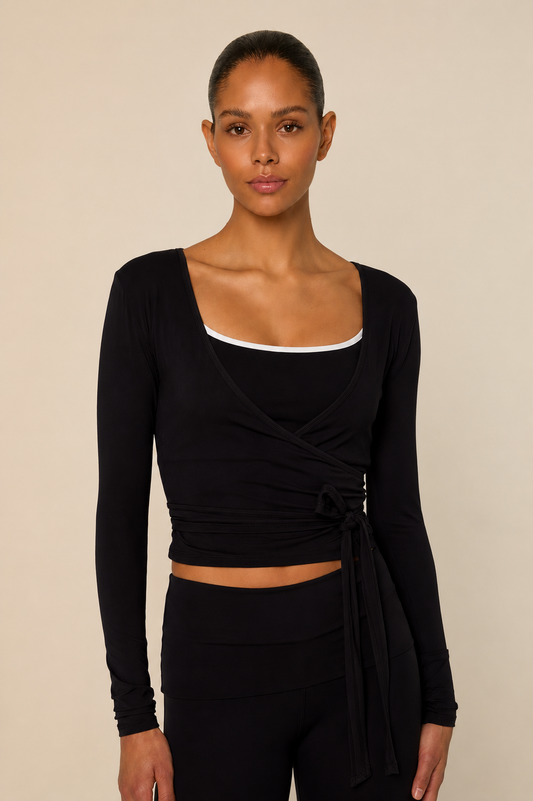 Bruna Wrap Top | Black