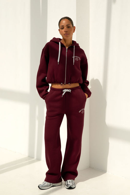 Maya Zip Through Hoodie | Cherry Red