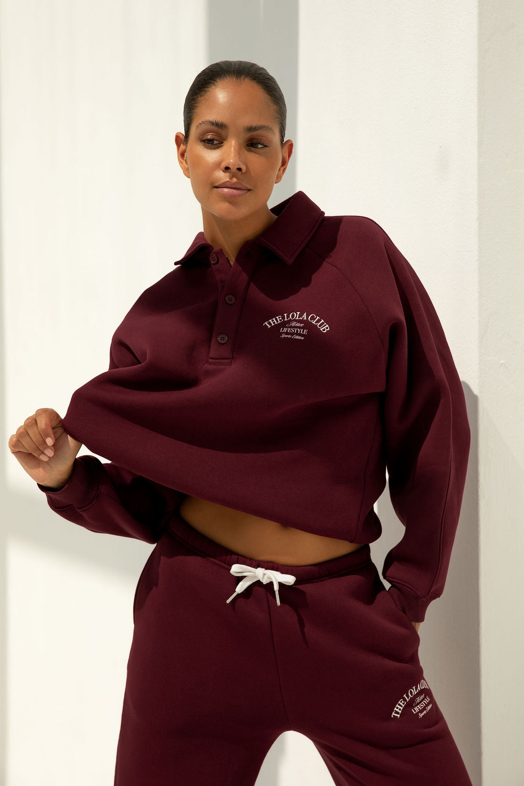 Maya Polo Sweater | Cherry Red