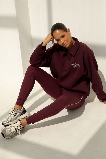 Maya Polo Sweater | Cherry Red
