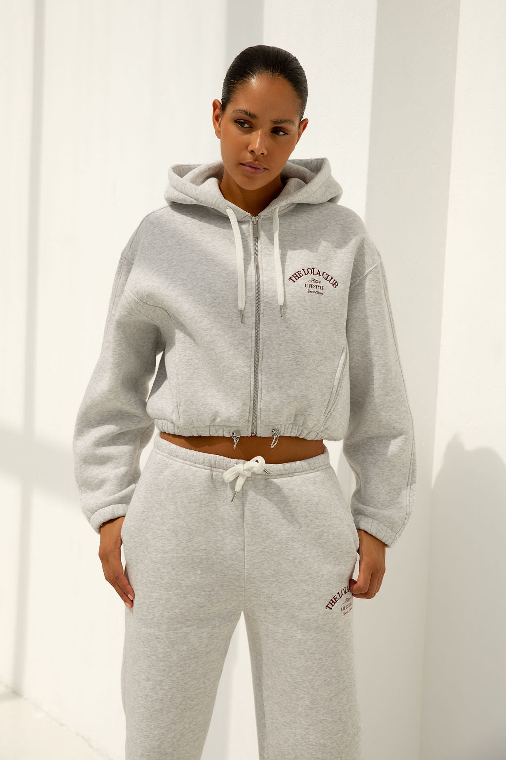 Maya Zip Through Hoodie | Grey Melange