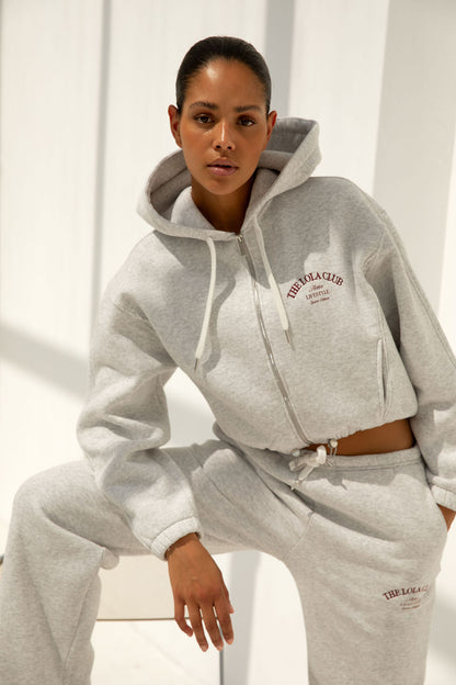 Maya Zip Through Hoodie | Grey Melange