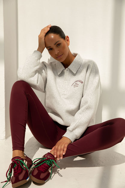 Maya Polo Sweater | Grey Melange