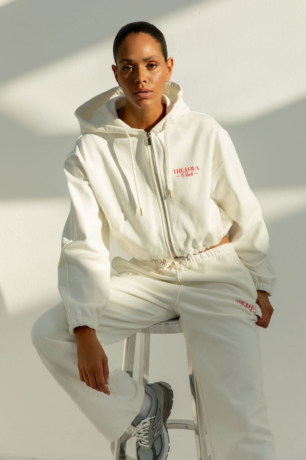 Ruby Zip Through Hoodie | Crispy White
