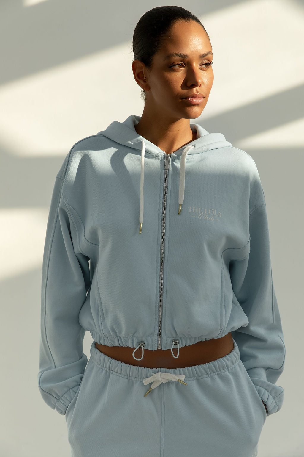 Ruby Zip Through Hoodie | Light Blue