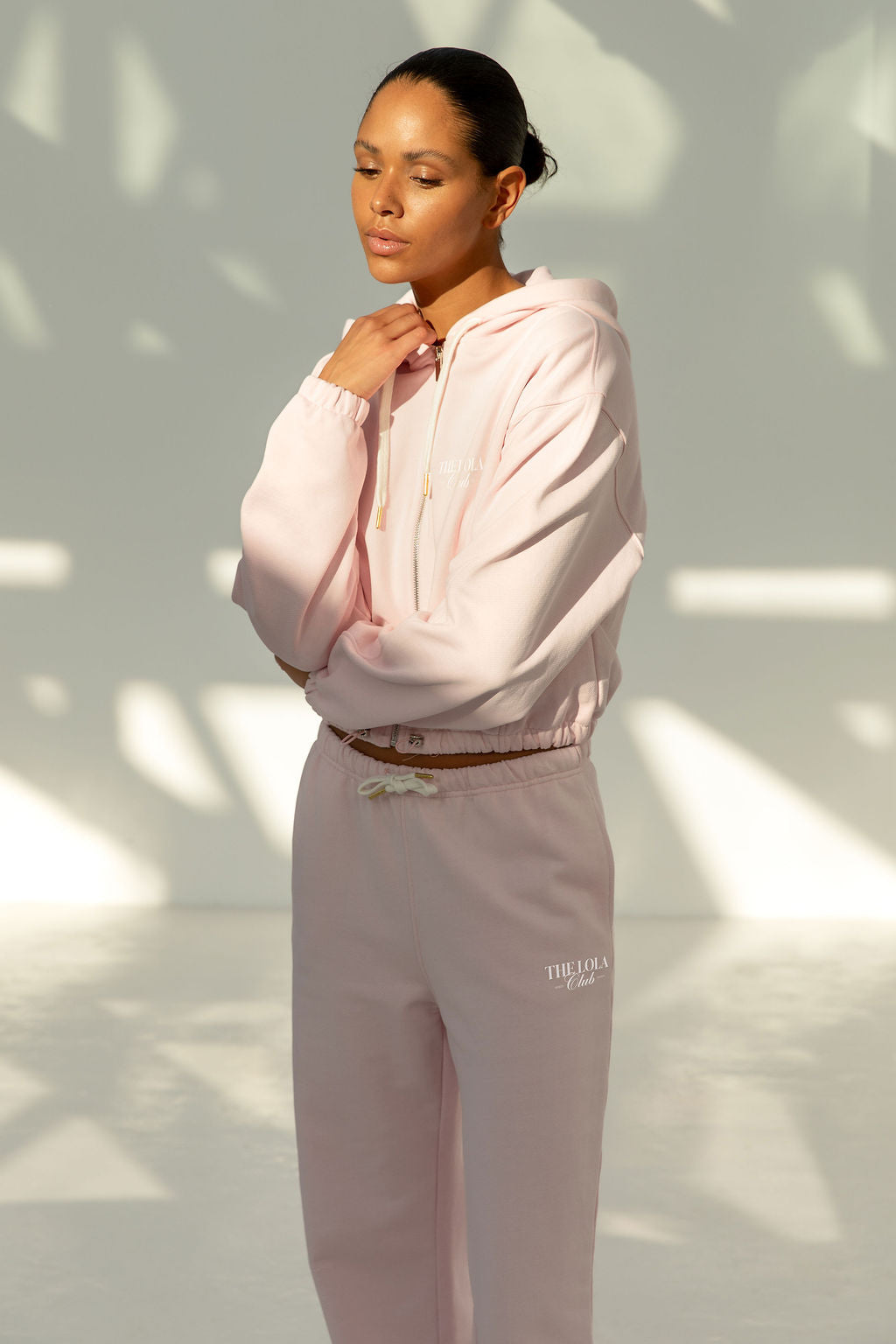 Ruby Zip Through Hoodie | Soft Pink