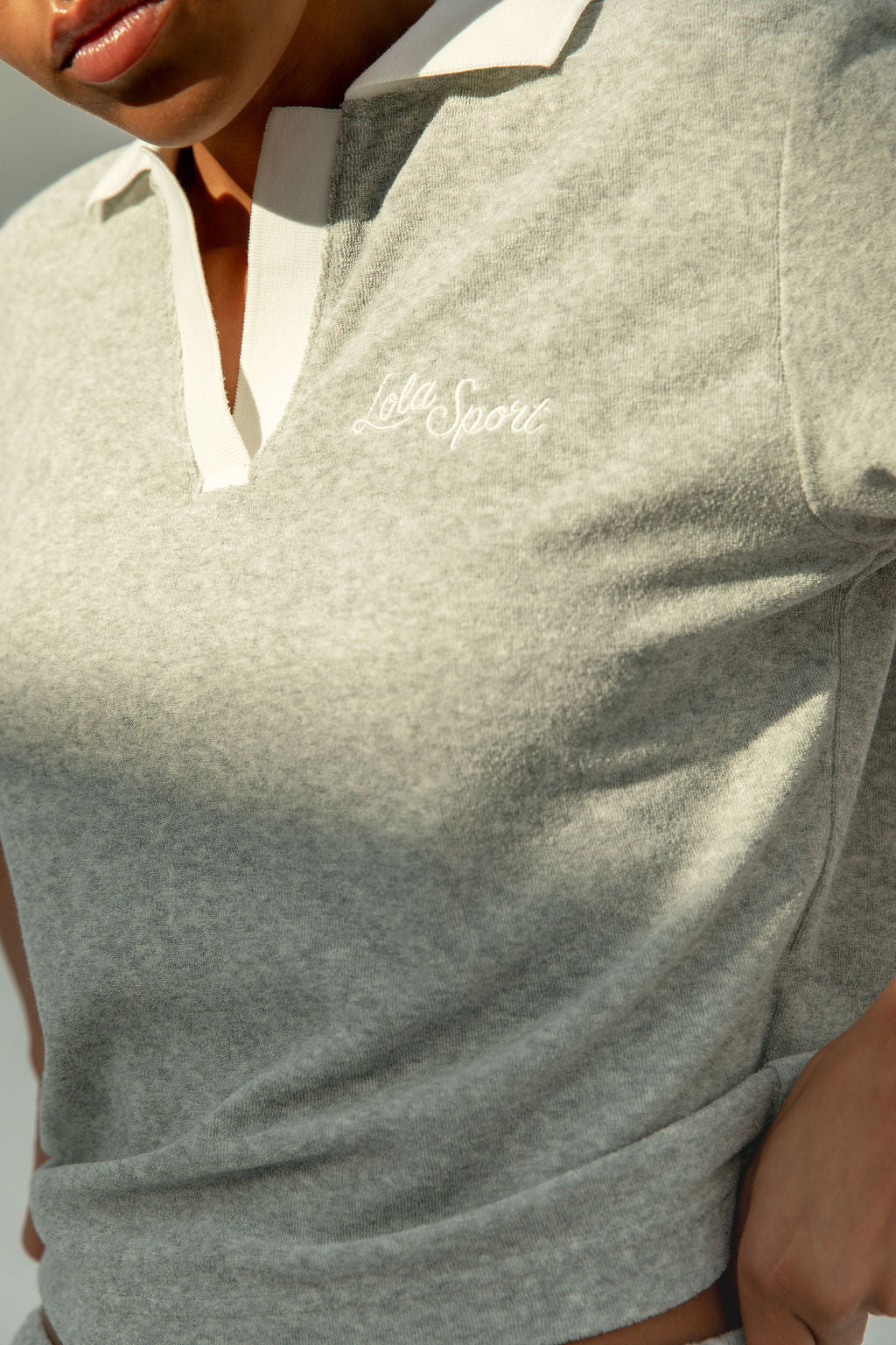 Teddy Polo Tee | Grey Melange