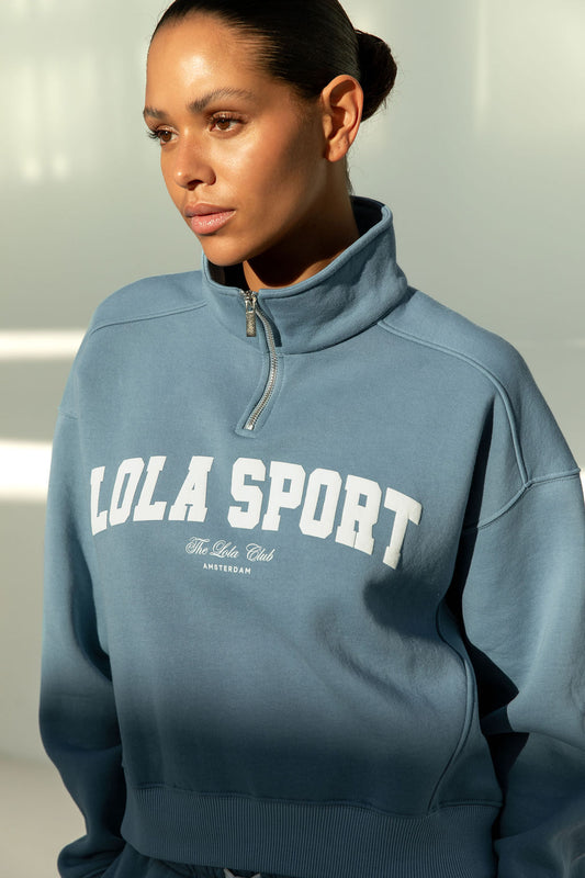 Jayla Half Zip Sweater | Denim Blue