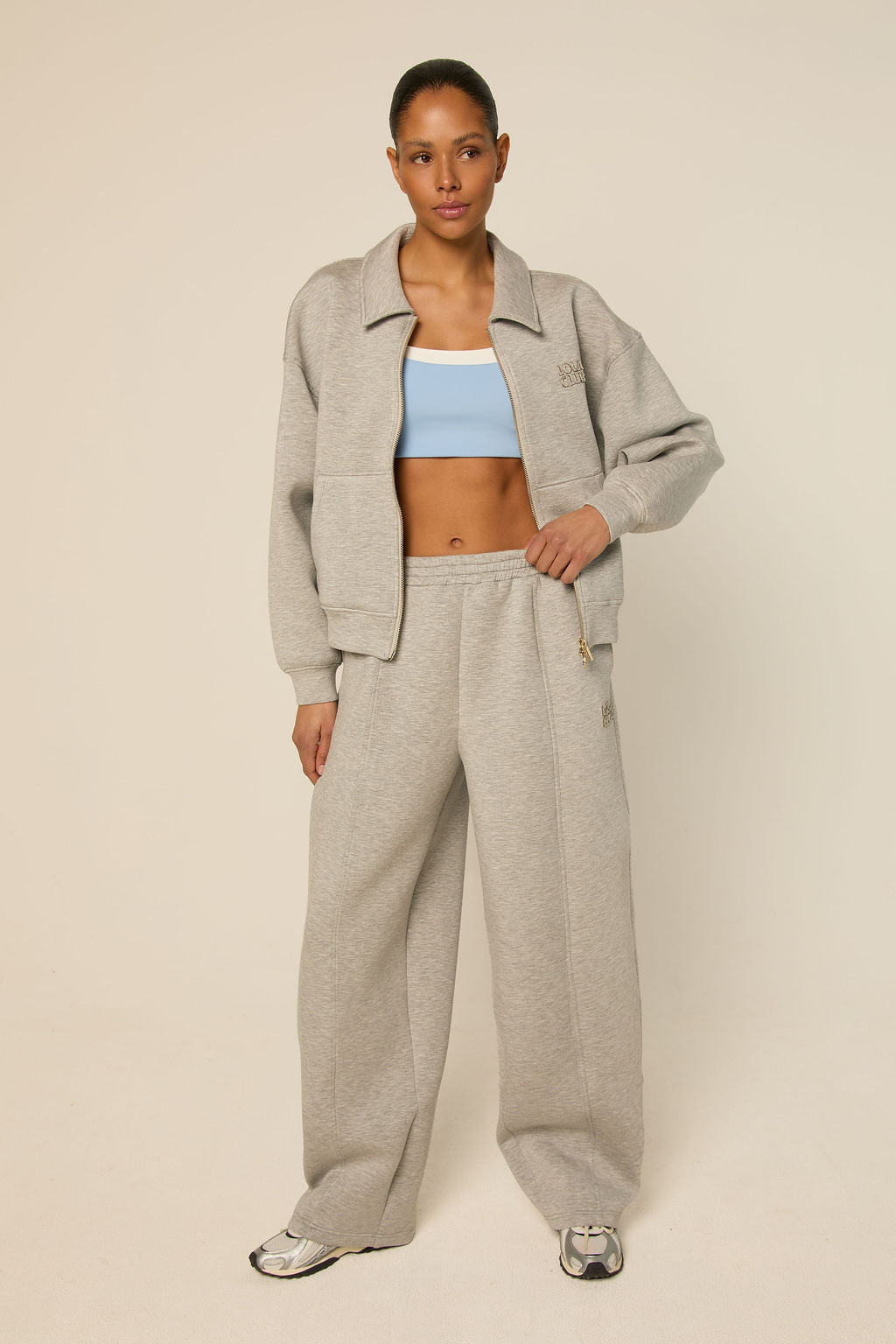 Lois Zip Through | Grey Melange