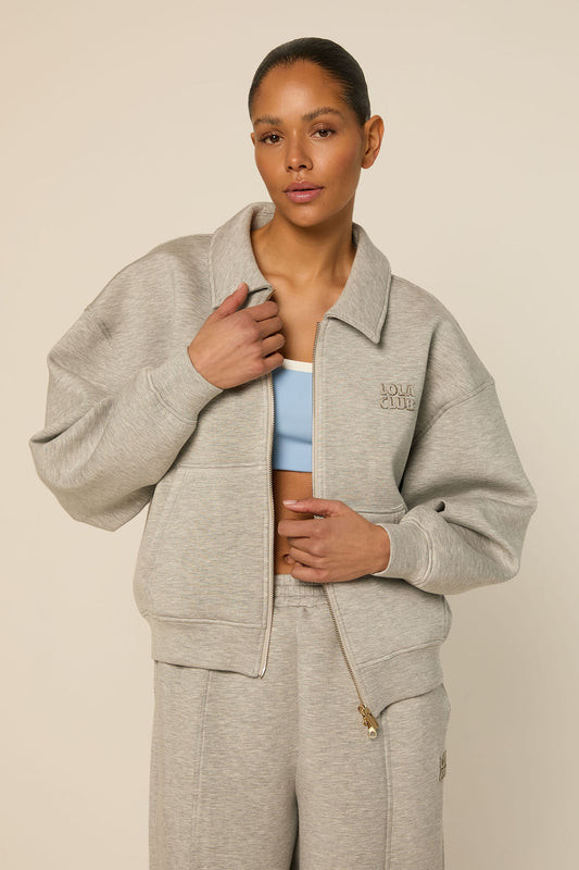 Lois Zip Through | Grey Melange