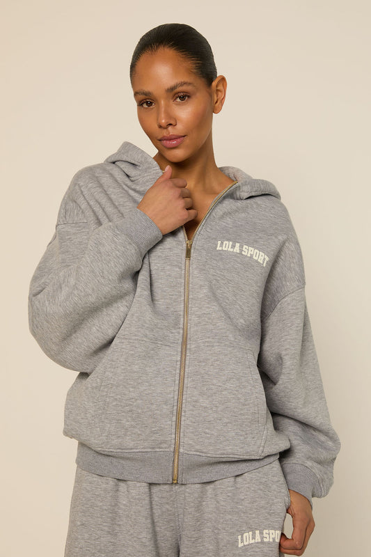 Stella Zip Hoodie | Grey Melange