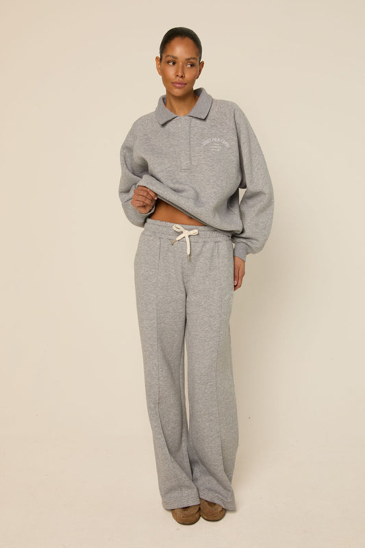 Ebony Polo Sweater | Grey Melange