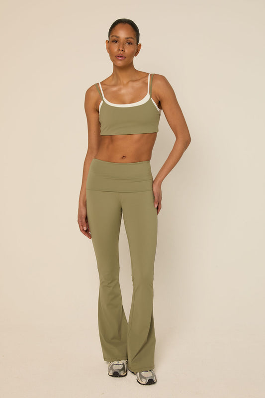 Bruna Flared Legging | Sage Green