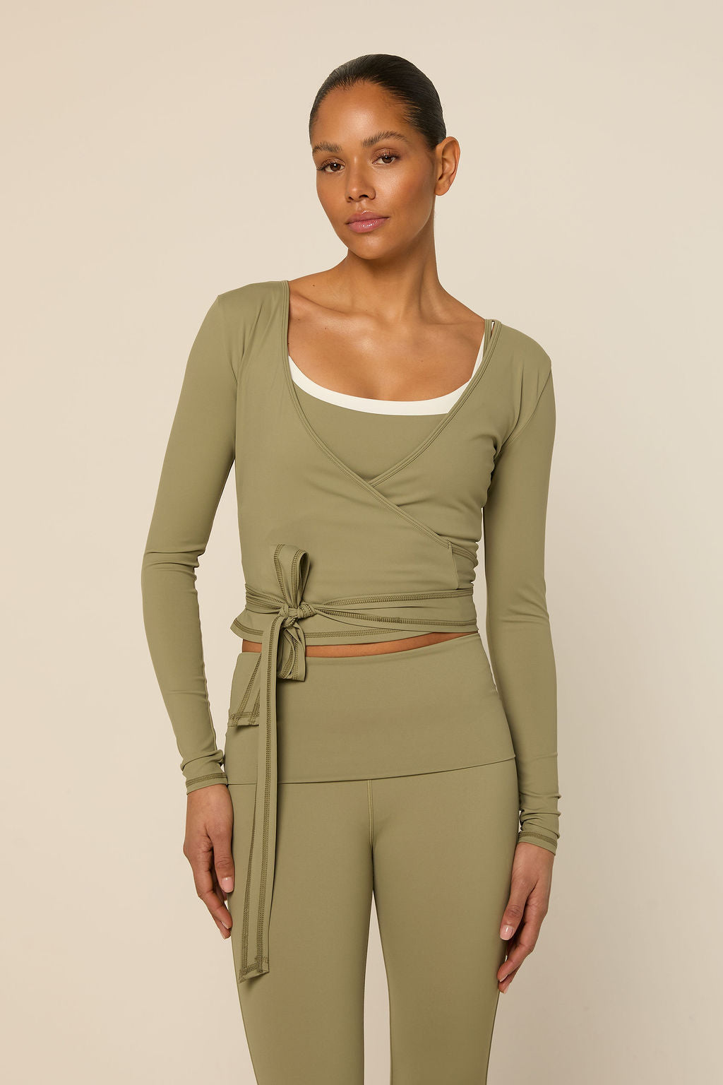 Bruna Wrap Top | Sage Green