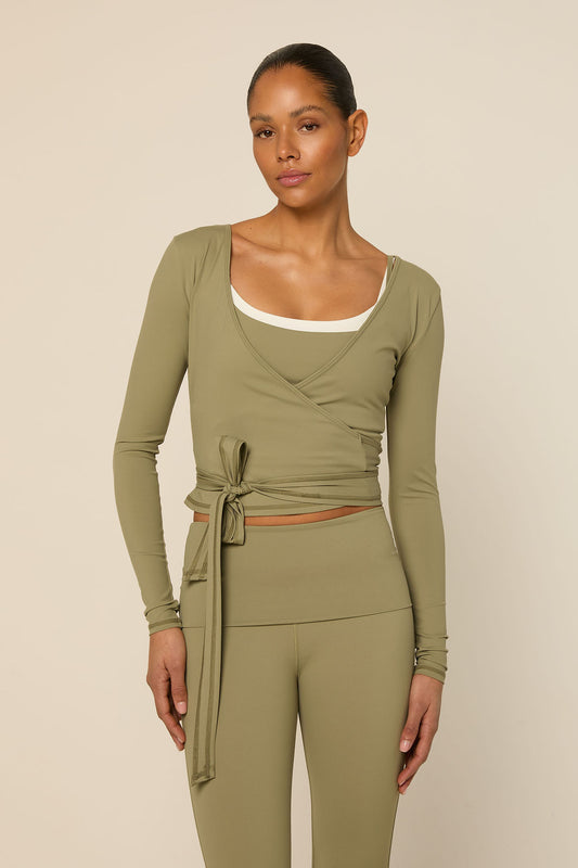 Bruna Wrap Top | Sage Green