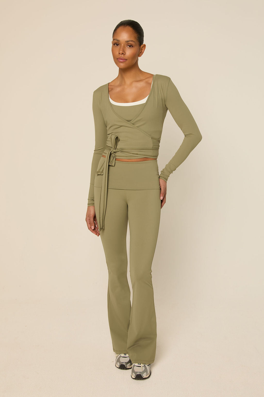Bruna Wrap Top | Sage Green