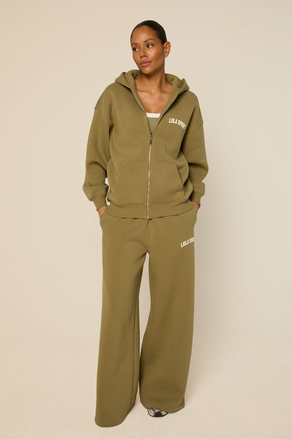 Stella Zip Hoodie | Sage Green