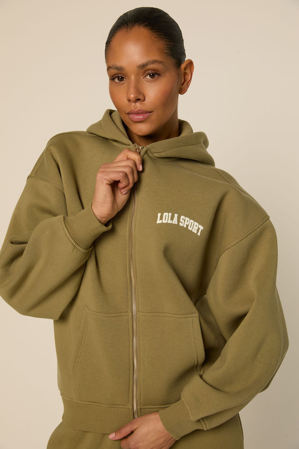 Stella Zip Hoodie | Sage Green