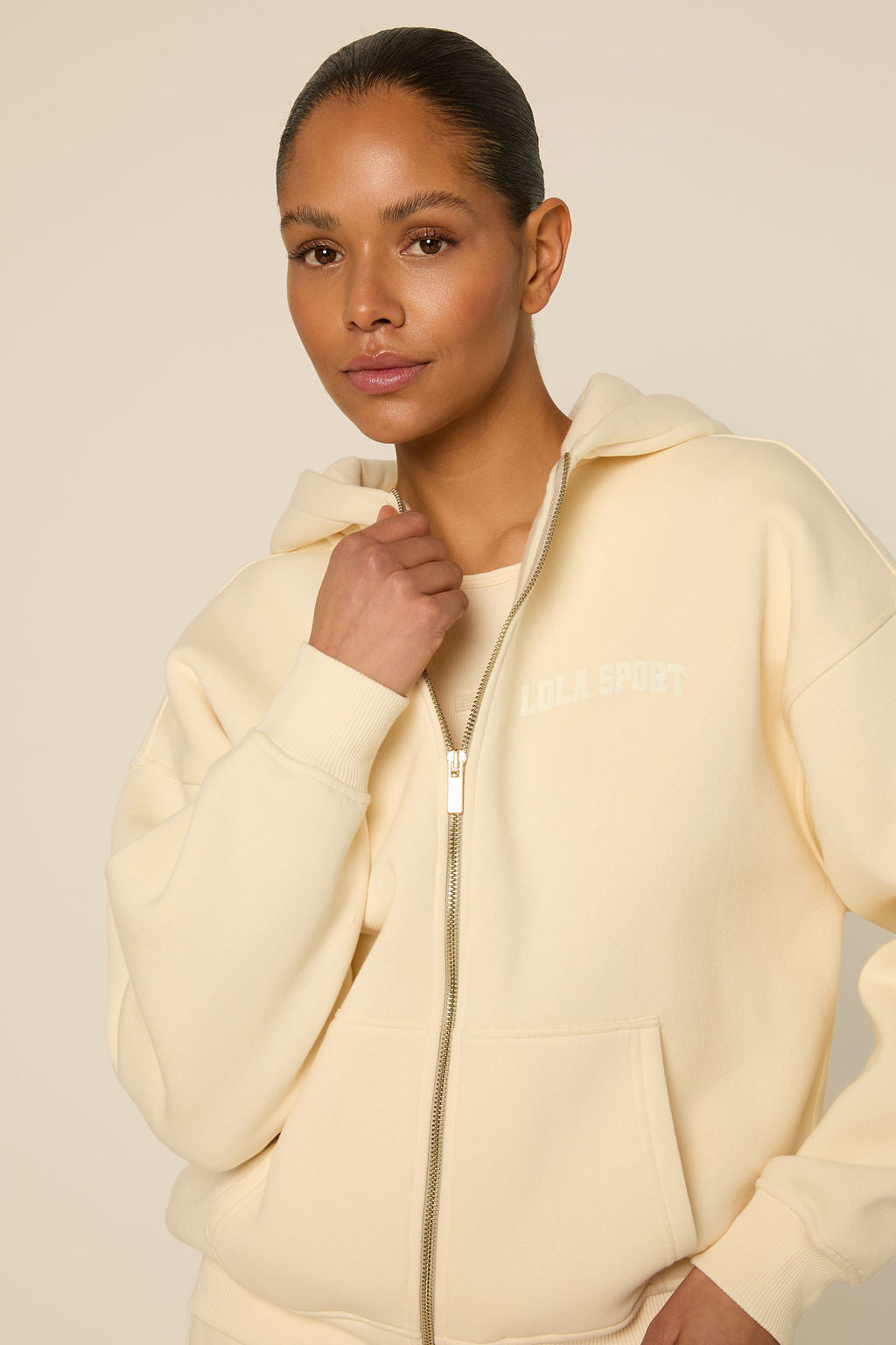 Stella Zip Hoodie | Vanilla