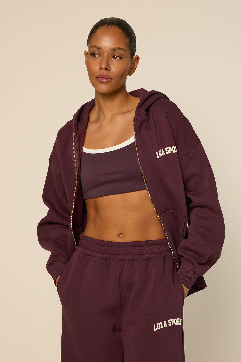 Stella Zip Hoodie | Mulberry Wine