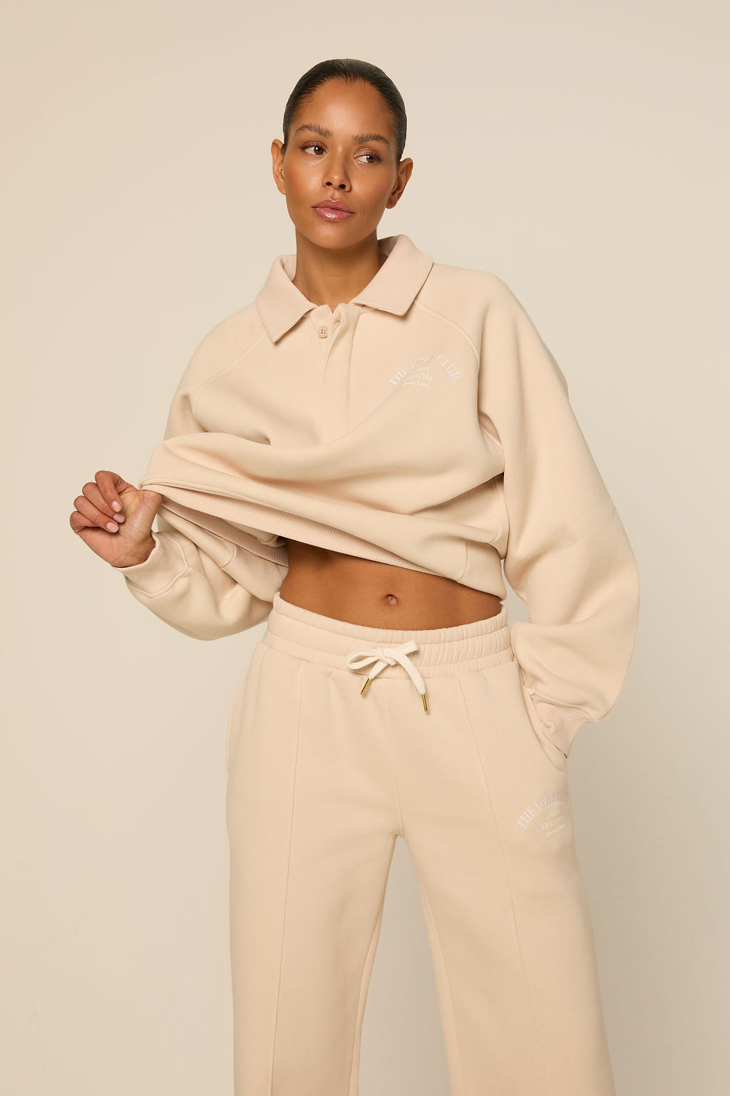 Ebony Polo Sweater | Oatmilk