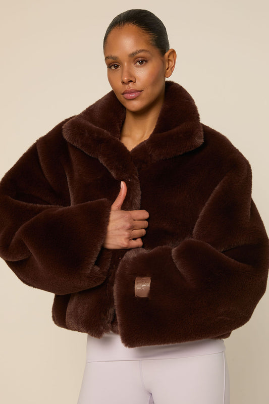 Bobbie Faux Fur Jacket | Espresso