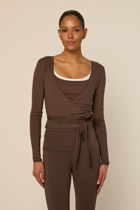 Bruna Wrap Top | Espresso