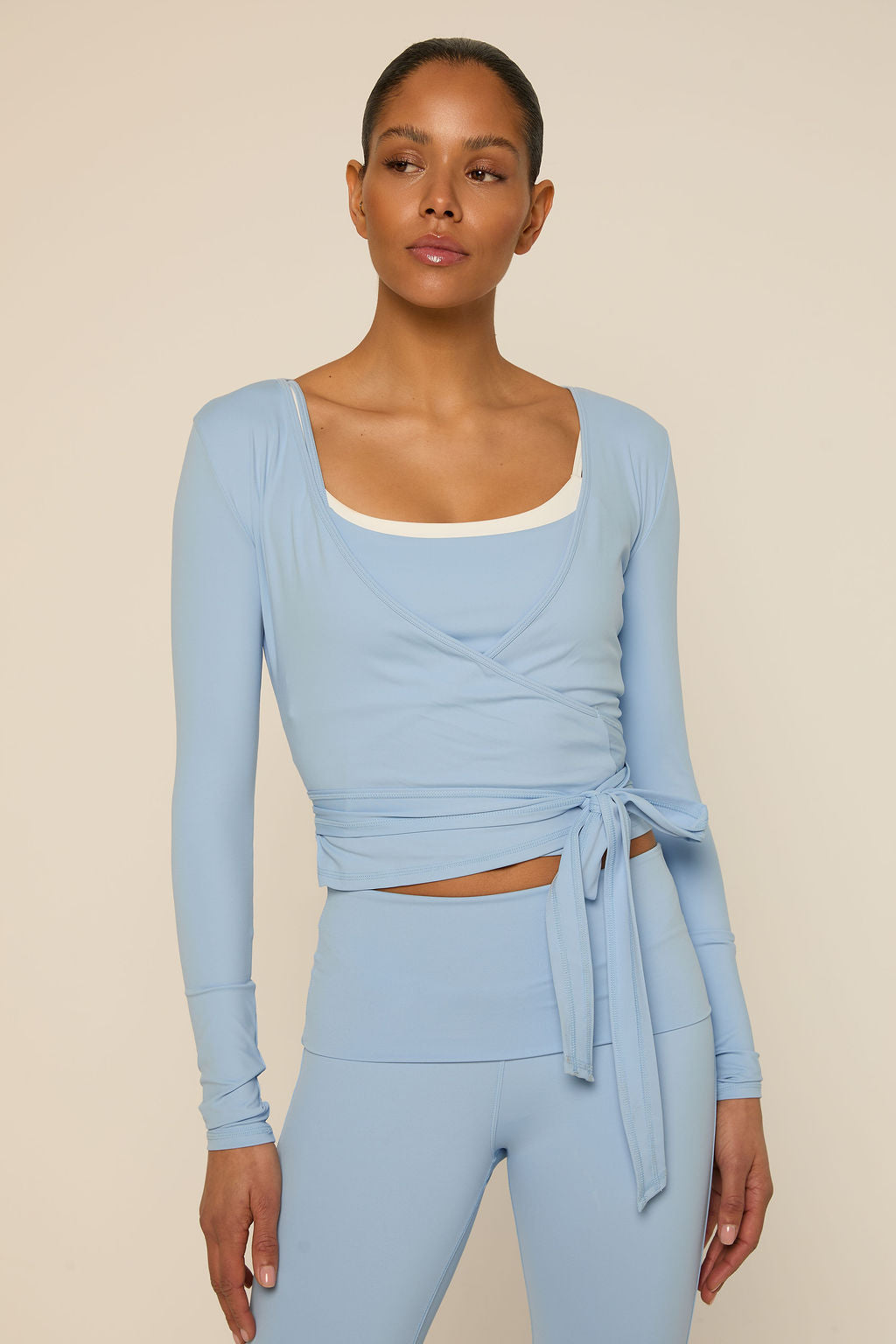 Bruna Wrap Top | Icey Blue