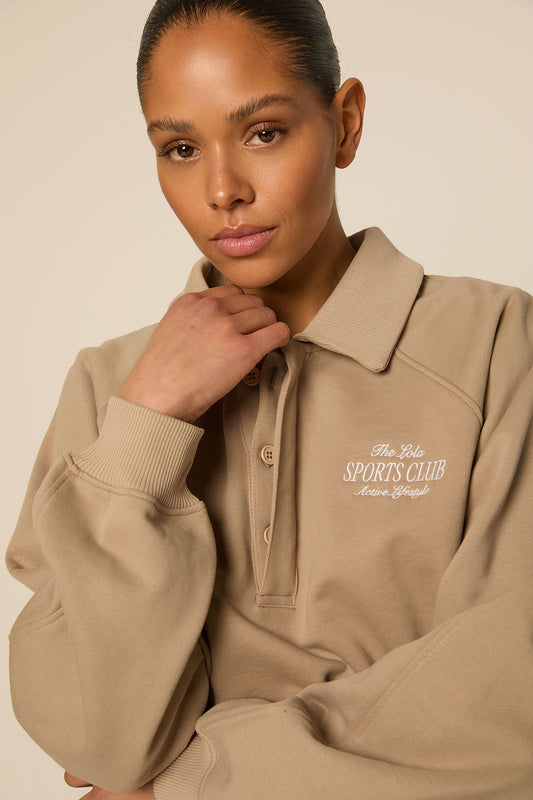 Alix Polo Sweater | Caramel