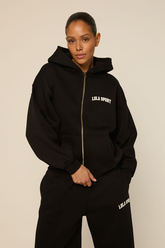 Stella Zip Hoodie | Black