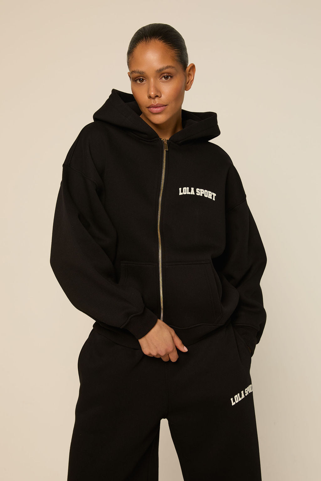 Stella Zip Hoodie | Black