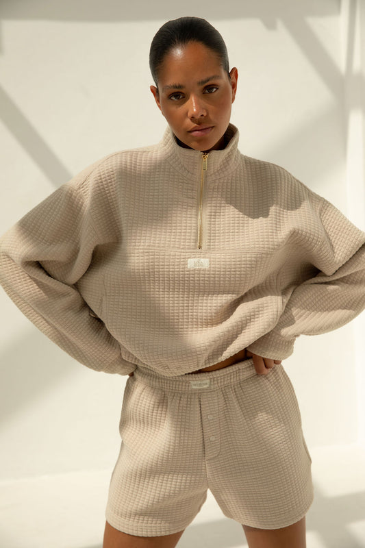 Lena Halfzip | Taupe