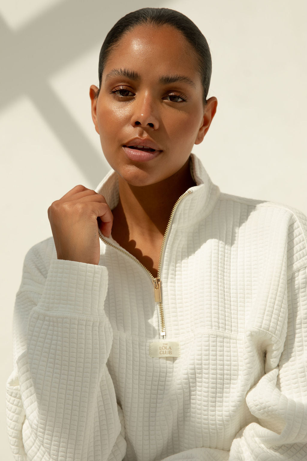 Lena White Halfzip