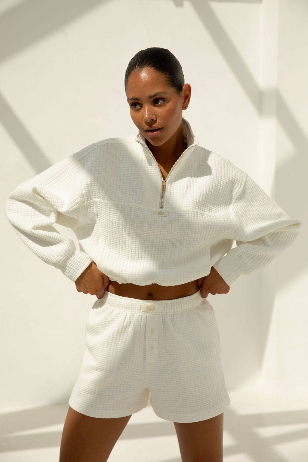 Lena Halfzip | White