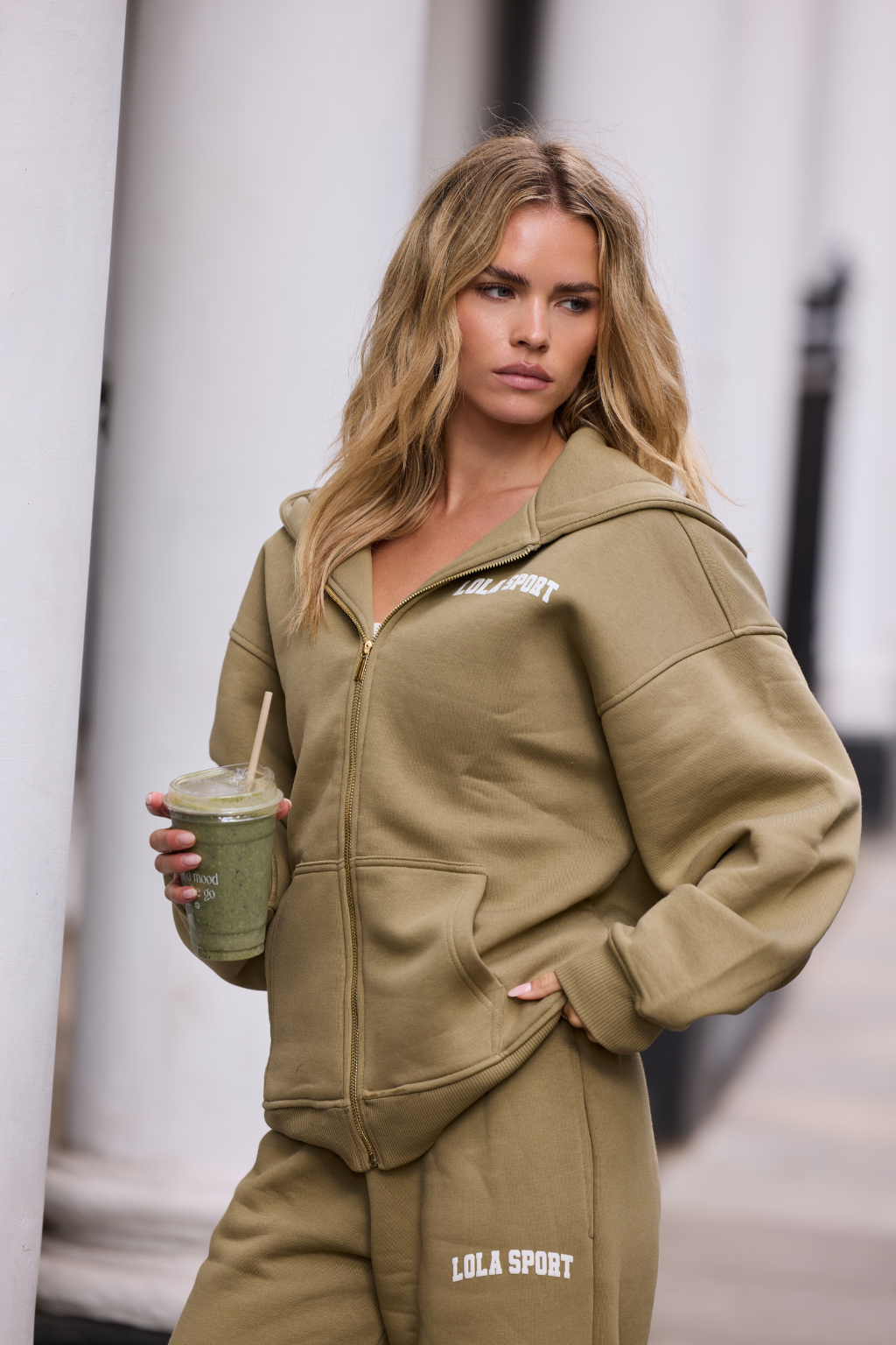 Stella Zip Hoodie | Sage Green